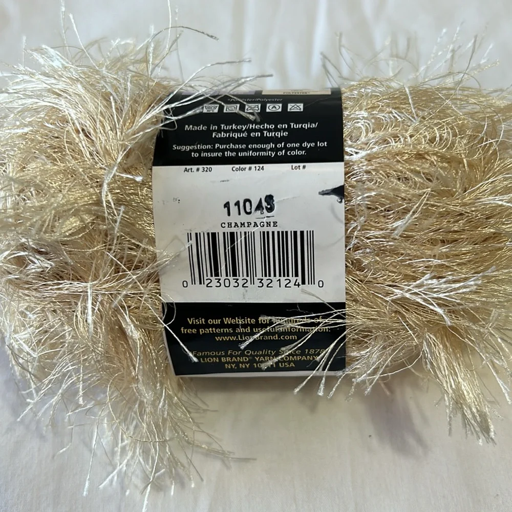New Lion Brand Fun Fur Eyelash Yarn 2 Skeins